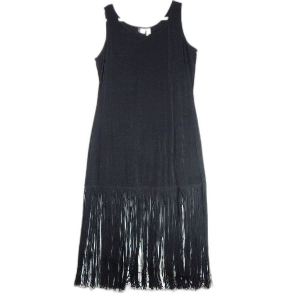 Vintage Flapper Dress Fringe Hem Maxi Dress Charleston Gatsby Western
